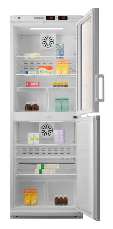 Холодильник фармацевтический двухкамерный Pozis ХФД-280 (140 л/140 л) (стекло/металл, арт. 220JV)